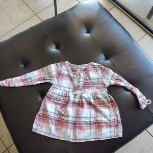 Carter's Plaid Long Sleeve Toddler's Peplum Tunic Top Size 2T